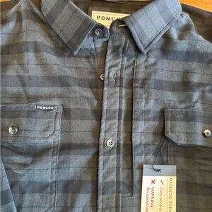 Poncho Men’s Gray Plaid Button-Down Shirt